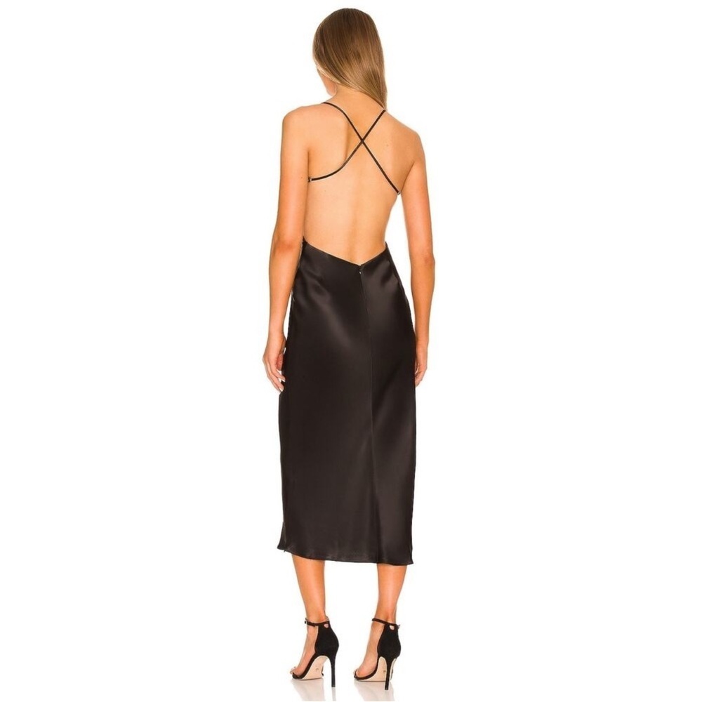 Shona Joy Thalia Bias Open Back Midi Dress Black - Picture 3 of 13